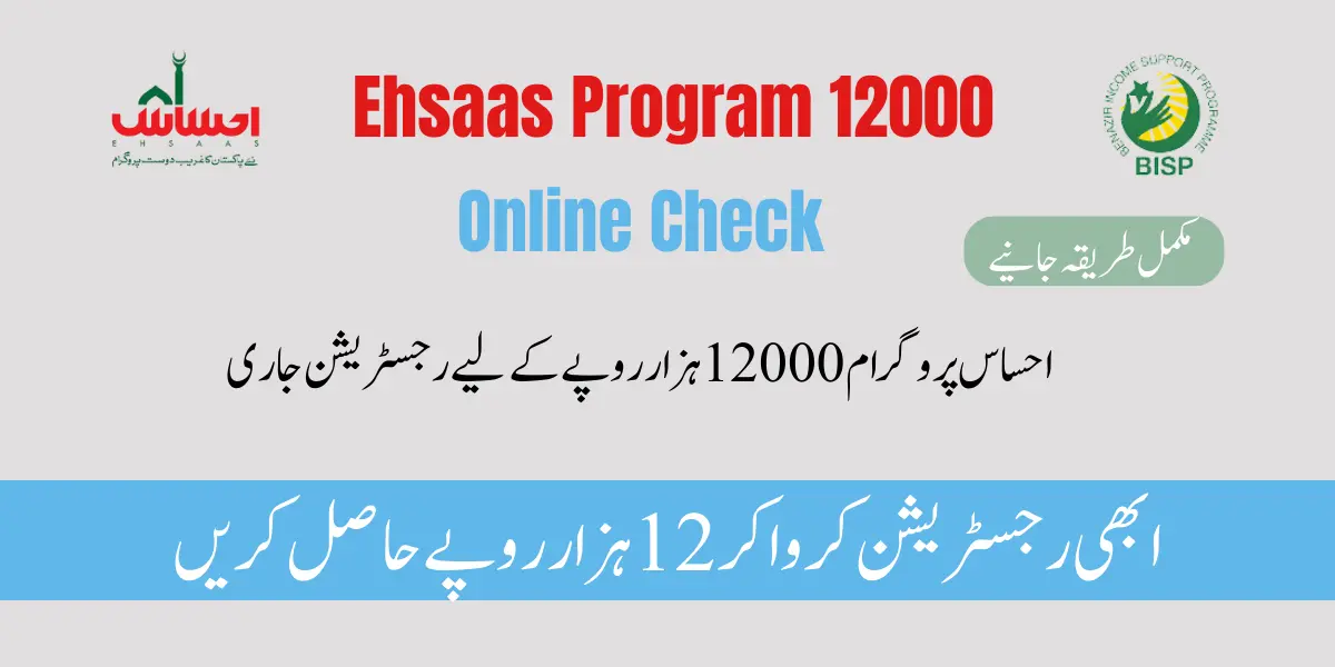 Ehsaas Program 12000 Online Check - Registration Update 2024